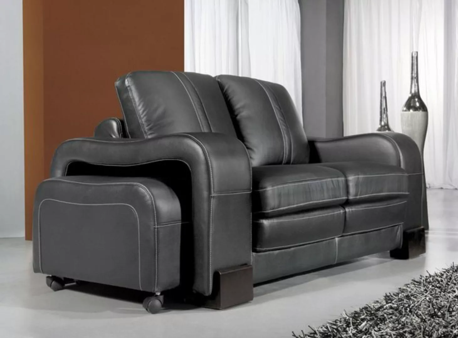 JVmoebel Sofa 3 Sitzer (ohne 2+1) Sofa Couch Polster XXL Big Sofas Leder, M günstig online kaufen