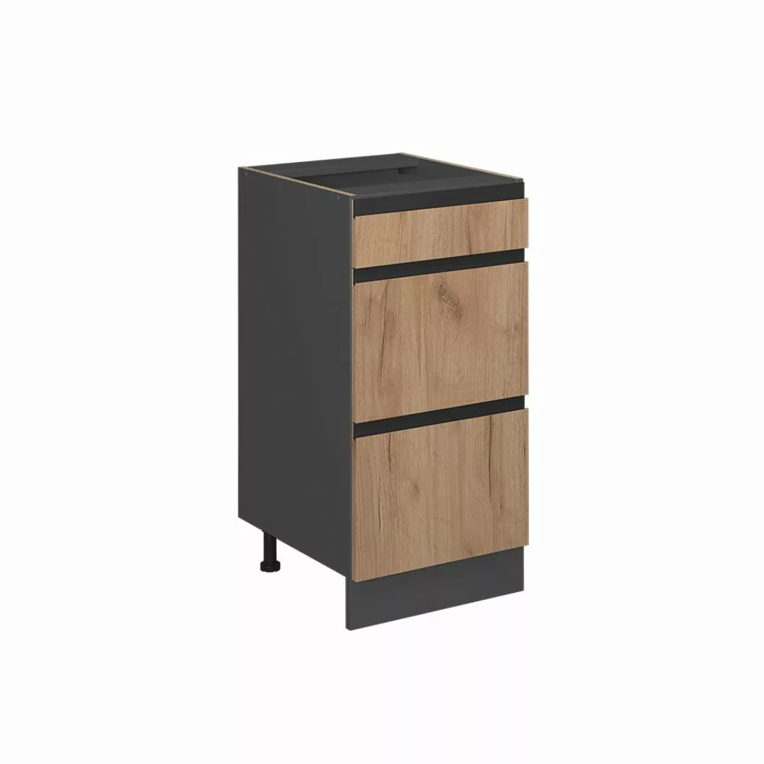Vicco Unterschrank R-Line Goldkraft Eiche/Anthrazit 40cm günstig online kaufen