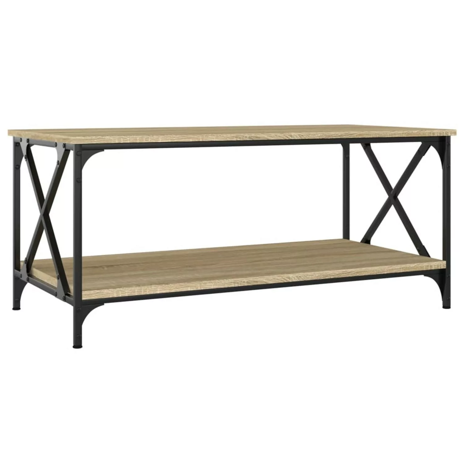 vidaXL Couchtisch Sonoma Eiche 100x50x45 cm Holzwerkstoff und Eisen günstig online kaufen