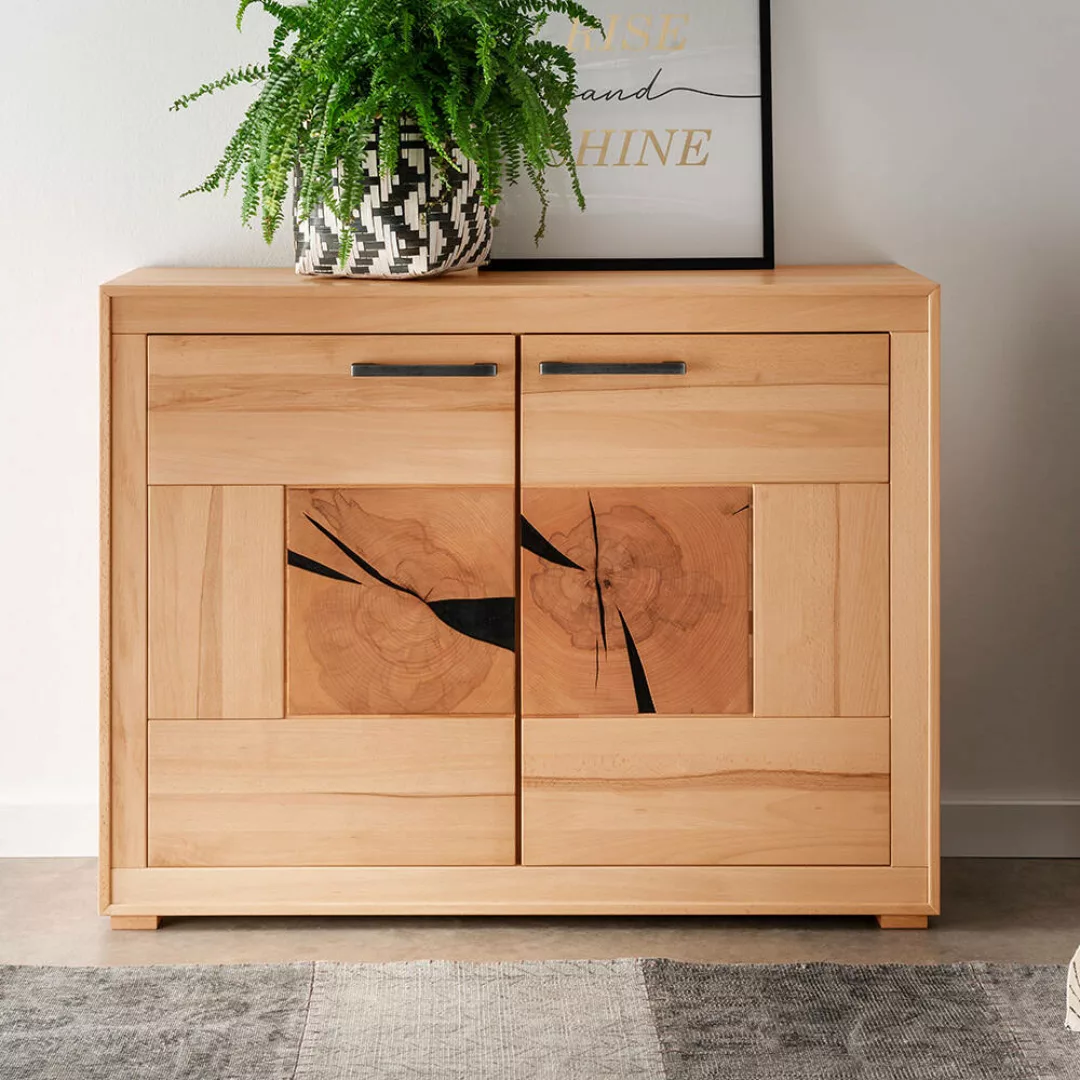 Sideboard 2-türig, Kernbuche massiv geölt, montiert, WINNIPEG-69 günstig online kaufen