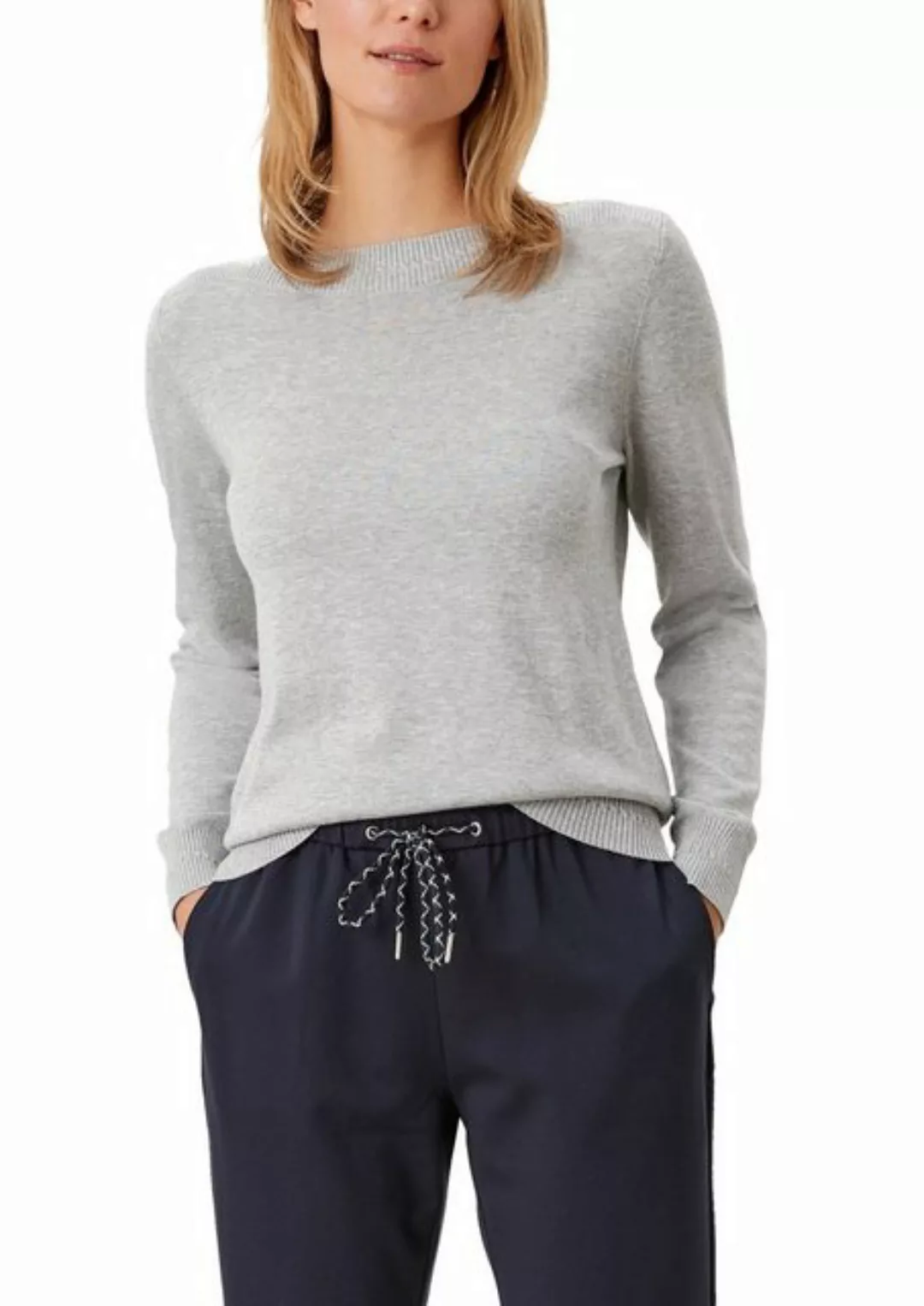 s.Oliver Strickpullover s.Oliver Pullover mit U-Boot-Ausschnitt in Grey (1- günstig online kaufen