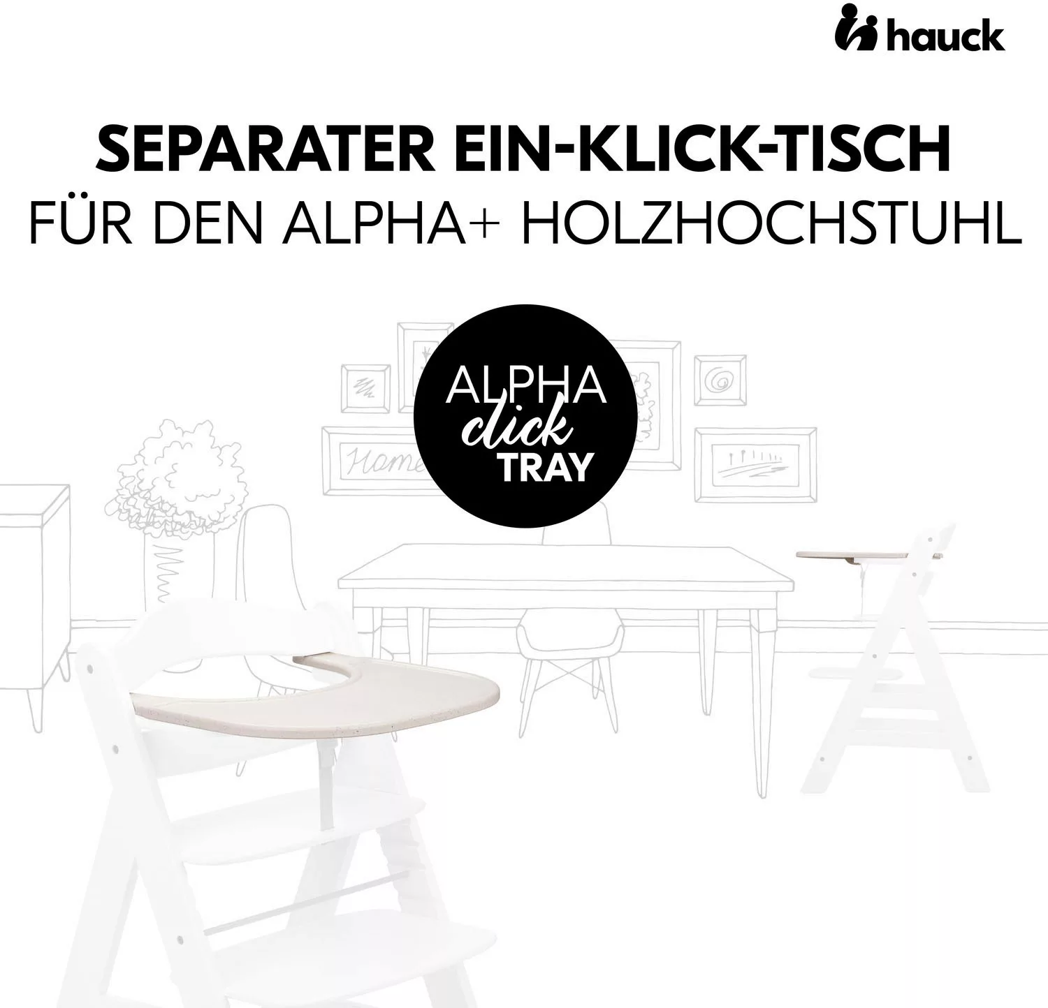 Hauck Hochstuhltablett "Alpha Click Tray, Speckle Beige", aus recyceltem Ma günstig online kaufen