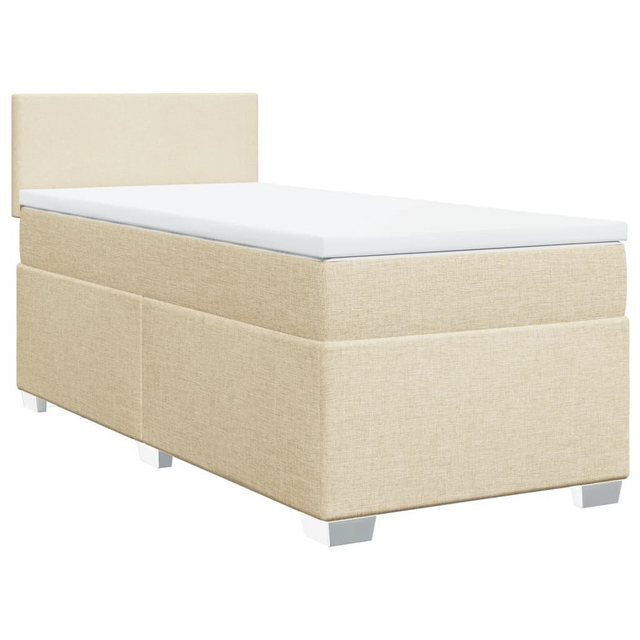 vidaXL Bett Boxspringbett mit Matratze Creme 80x200 cm Stoff günstig online kaufen