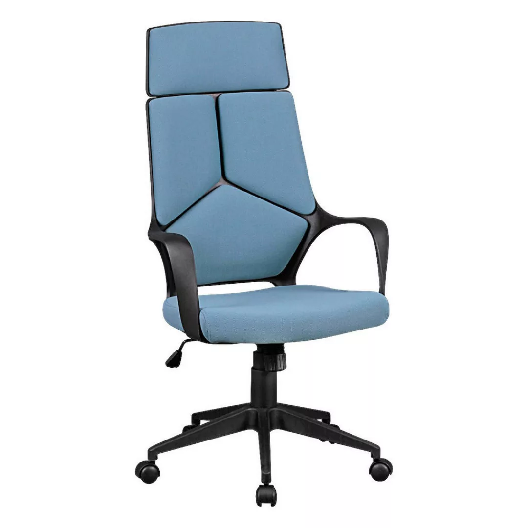 Bürostuhl Stoffbezug Blau Schreibtischstuhl Design Chefsessel Drehstuhl mit günstig online kaufen