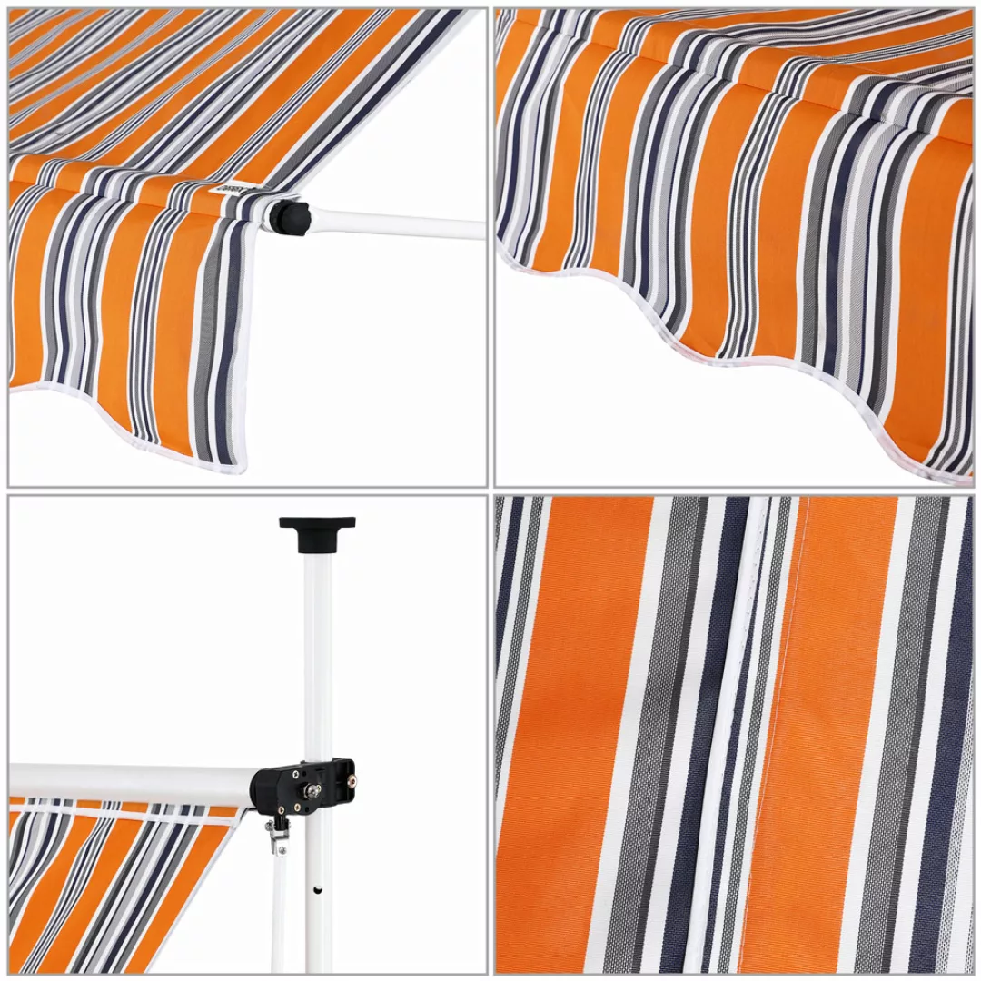 Klemmmarkise Orange/Schwarz/Weiß 200cm günstig online kaufen