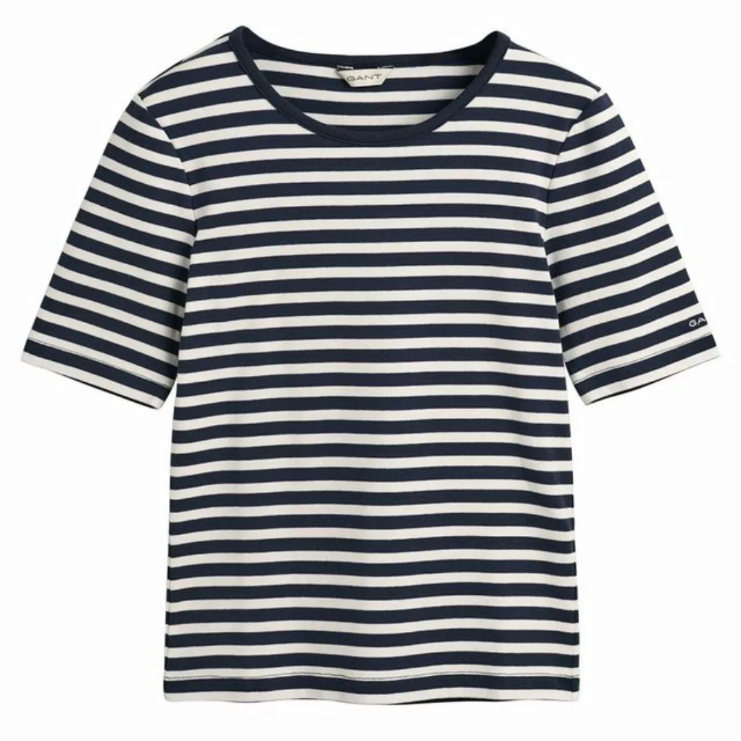 Gant T-Shirt Damen T-Shirt - SLIM STRIPED 1x1 RIBBED, Rundhals, (Packung, 1 günstig online kaufen