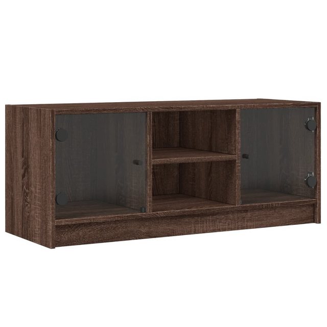 vidaXL TV-Schrank TV-Schrank mit Glastüren Braun Eichen-Optik 102x37x42 cm günstig online kaufen