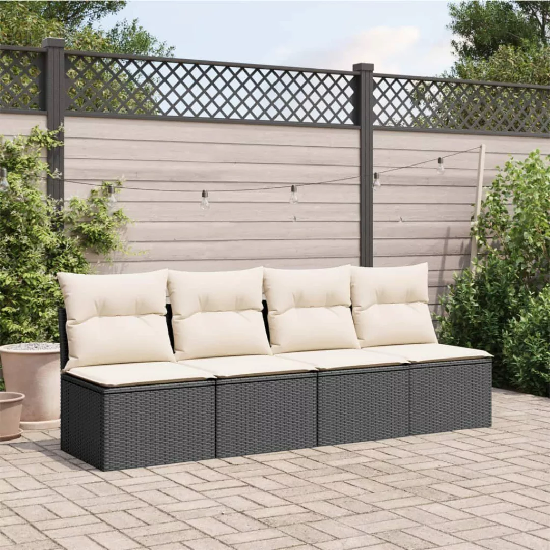 vidaXL Loungesofa Gartensofa mit Kissen 4-Sitzer günstig online kaufen