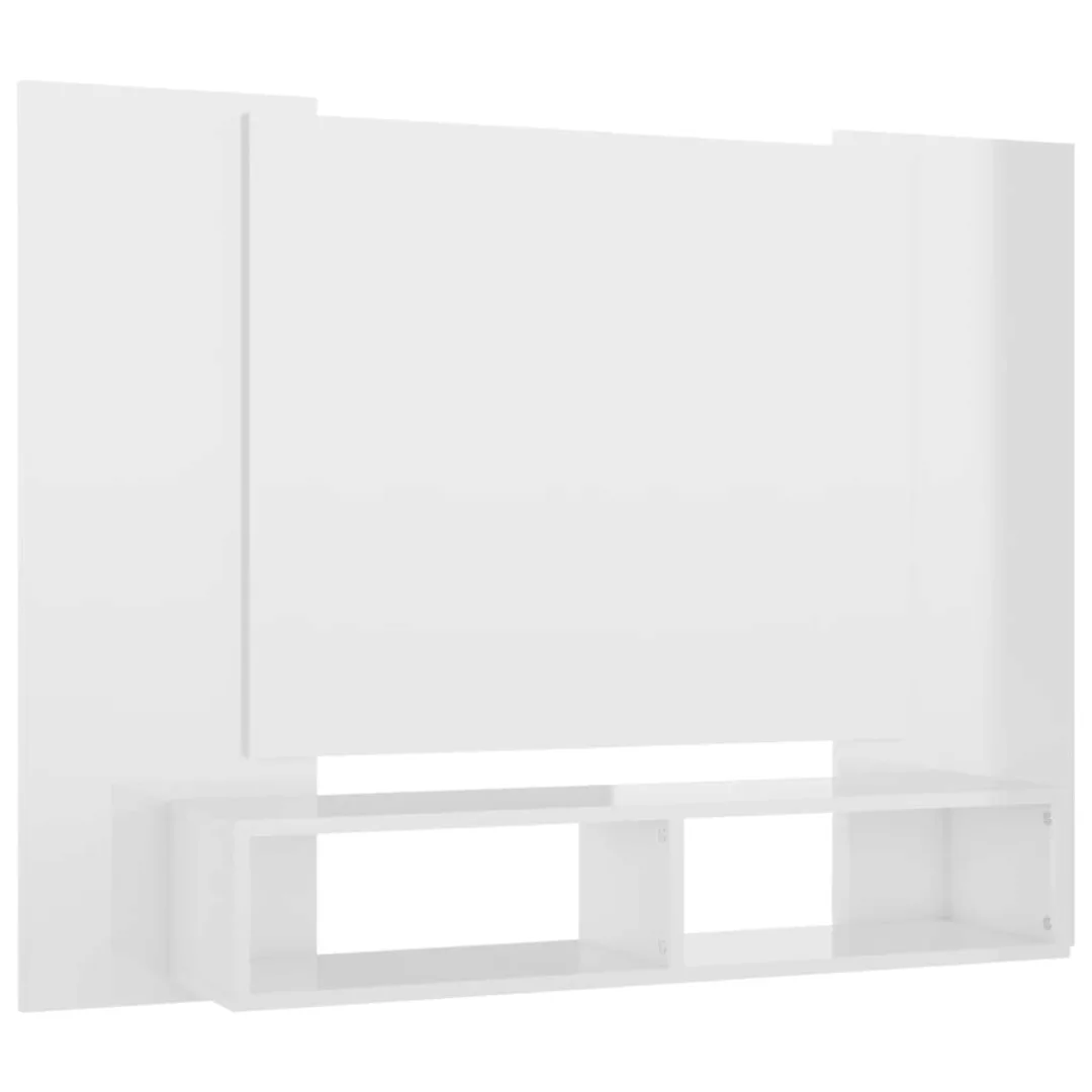 Tv-wandschrank Hochglanz-weiß 120x23,5x90 Cm Spanplatte günstig online kaufen