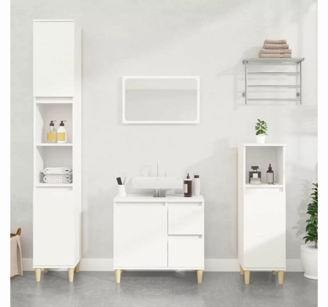 vidaXL Badezimmerspiegelschrank Badschrank Weiß 30x30x190 cm Holzwerkstoff günstig online kaufen