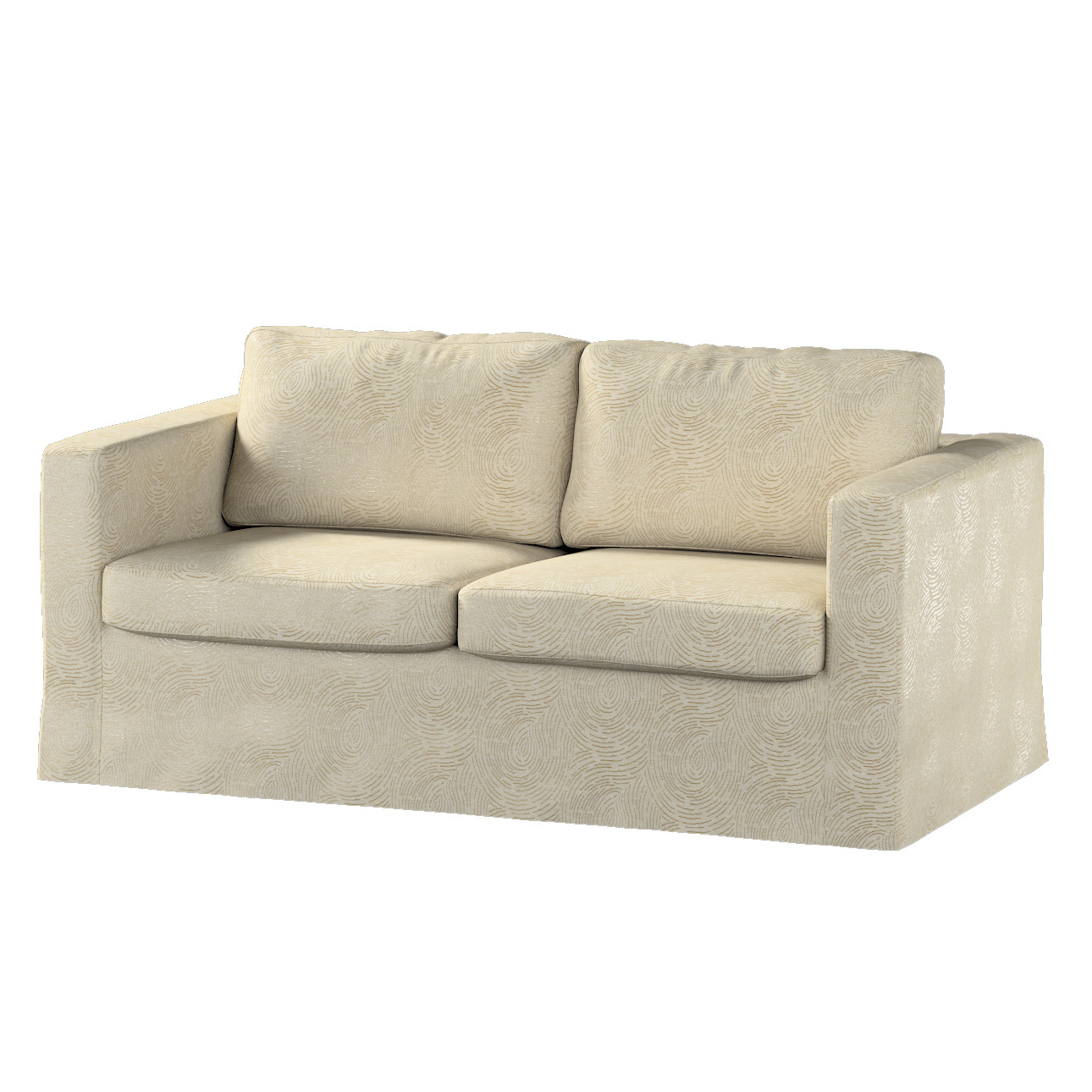 Bezug für Karlstad 2-Sitzer Sofa nicht ausklappbar, lang, beige-golden, Sof günstig online kaufen