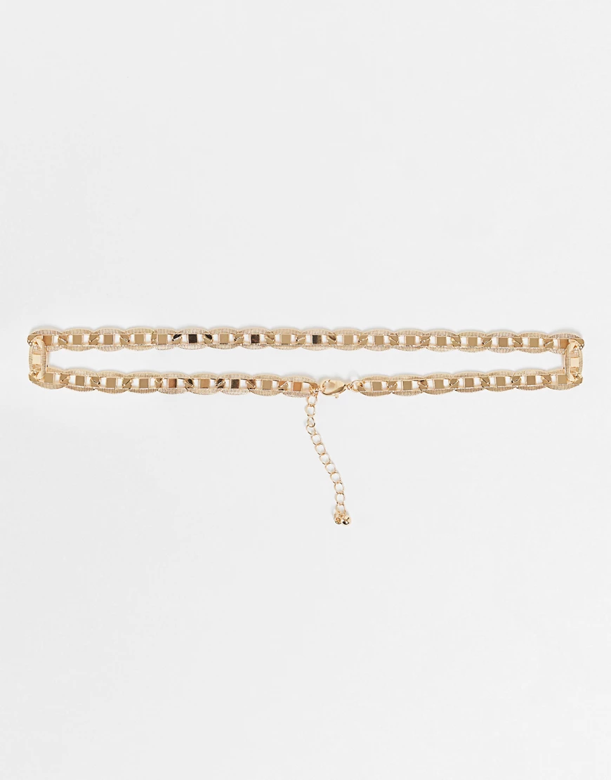 ASOS DESIGN – Goldfarbene Halskette mit Kettendesign im Vintage-Look günstig online kaufen