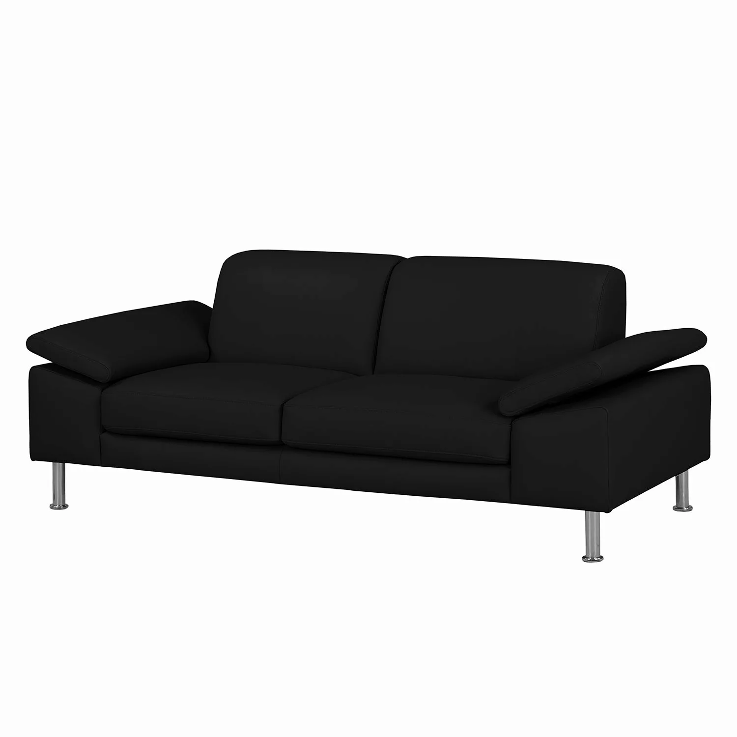 home24 Fredriks Sofa Termon IV 2-Sitzer Schwarz Echtleder 204x82x90 cm (BxH günstig online kaufen