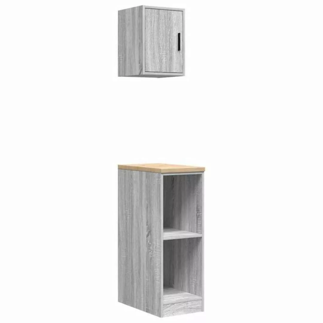 vidaXL Aktenschrank Garagenschränke 2 Stk Grau Sonoma Holzwerkstoff günstig online kaufen