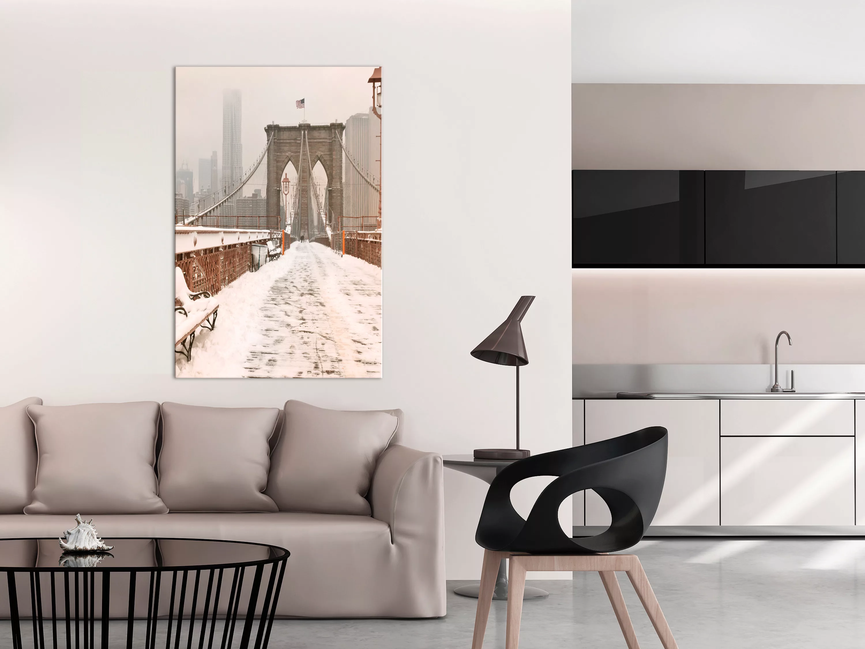 Wandbild - Brooklyn Bridge In Sepia (1 Part) Vertical günstig online kaufen