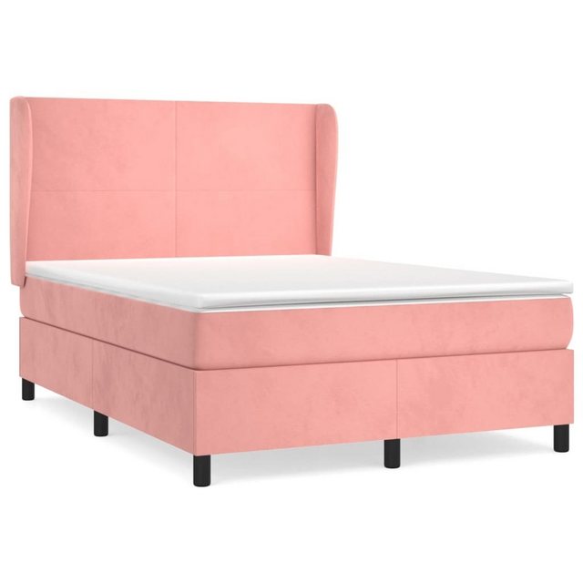 vidaXL Boxspringbett Boxspringbett mit Matratze Rosa 140x200 cm Samt Bett B günstig online kaufen