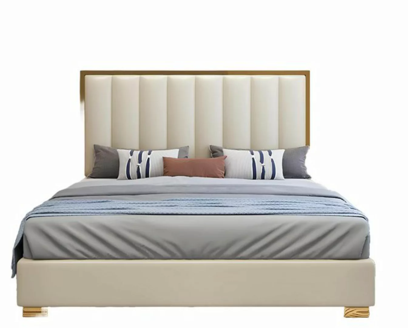 JVmoebel Bett, Betten Holz Leder Polster Ehe Design Leder Hotel Boxspring günstig online kaufen