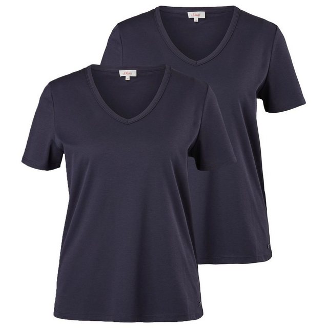 s.Oliver T-Shirt Basic T-Shirt softer Single-Jersey Qualität, 2er Pack günstig online kaufen