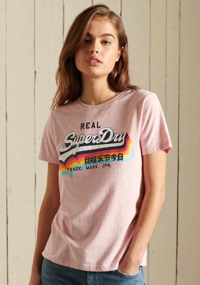Superdry Vintage Logo Kurzarm T-shirt 2XL Shell Pink Marl günstig online kaufen