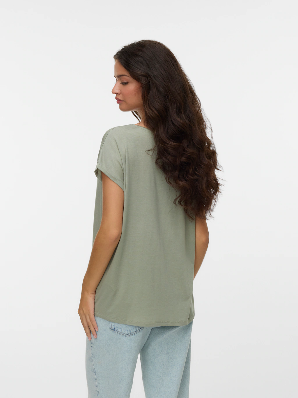 Vero Moda Rundhalsshirt "VMAVA PLAIN SS TOP GAJRS NOOS" günstig online kaufen