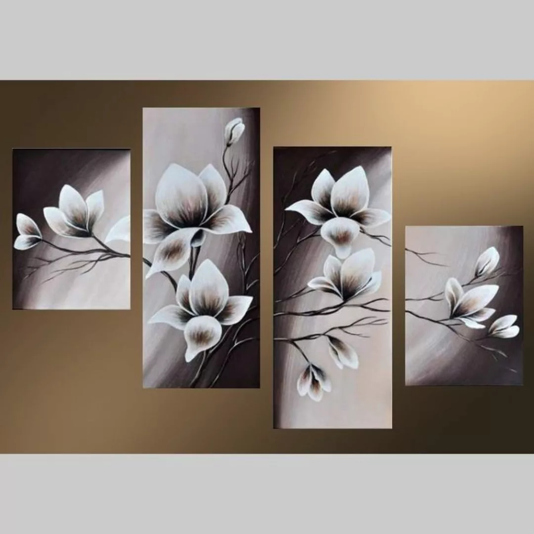 4 Leinwandbilder MAGNOLIA (12) 120 x 80cm Handgemalt günstig online kaufen