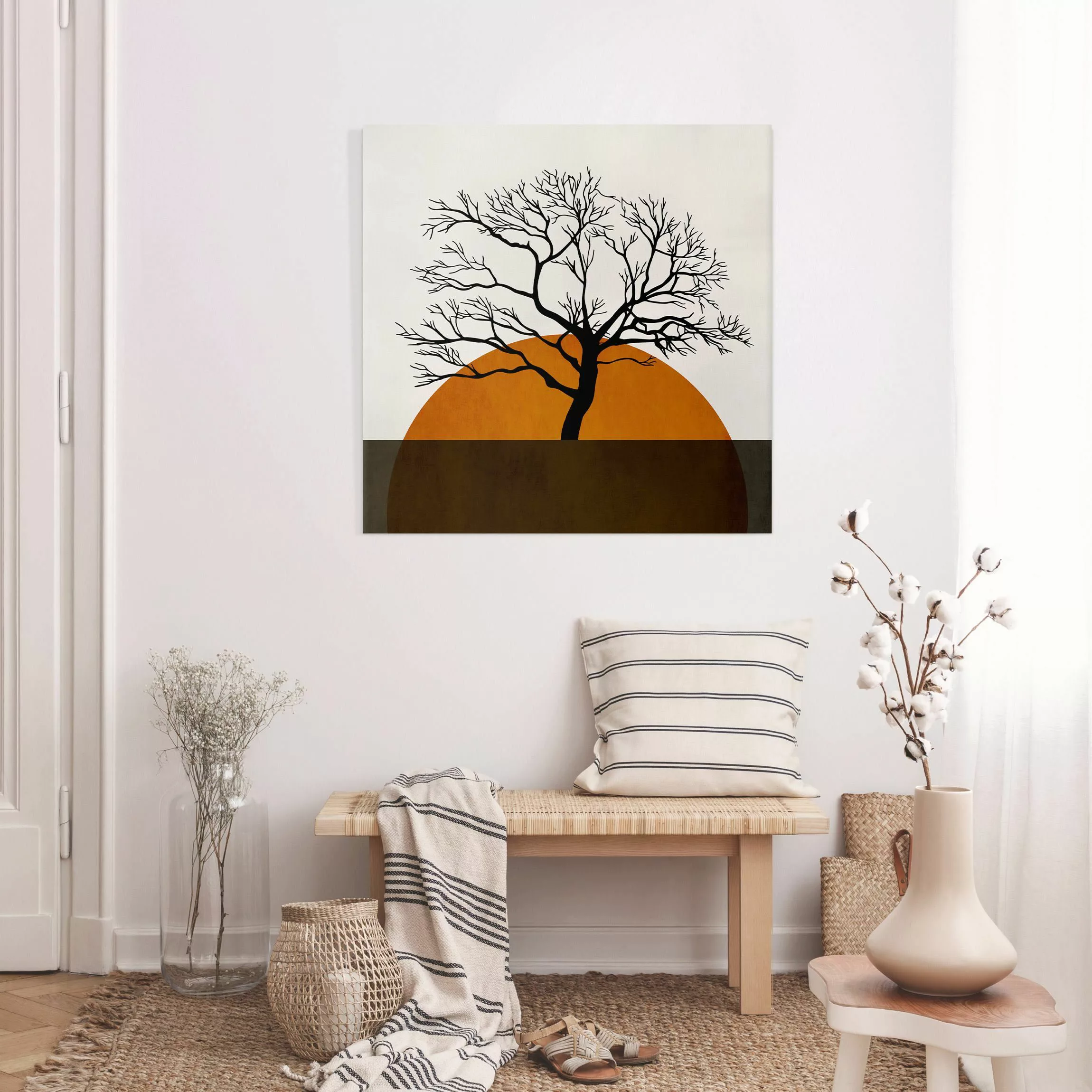 Leinwandbild Sonne mit Baum günstig online kaufen