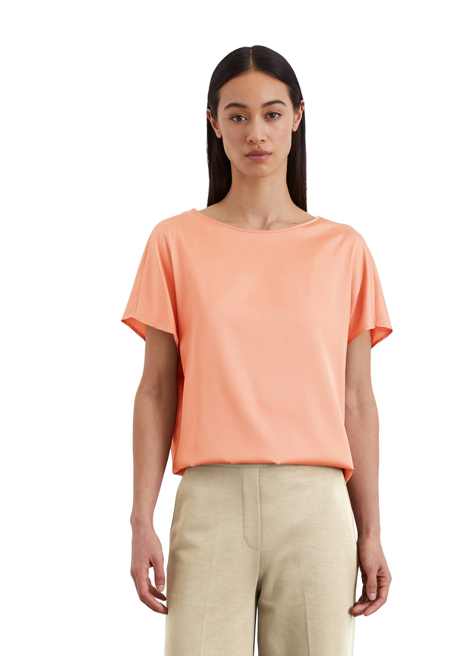Marc OPolo Kurzarmbluse "aus Viskose-Satin-Stretch" günstig online kaufen