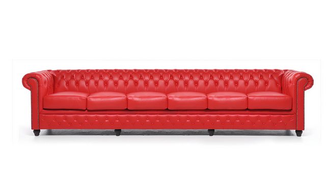 Xlmoebel Sofa Designer Rotes 6-Sitzer-Sofa aus Leder und Stoff, gepolsterte günstig online kaufen