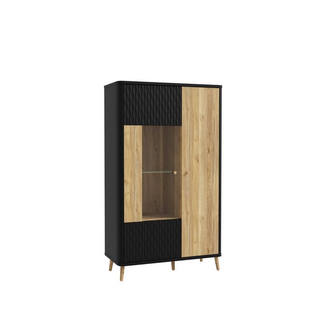 FORTE Highboard "Fixsmile", moderes Highboard, Glastüre, Softclose, Struktu günstig online kaufen