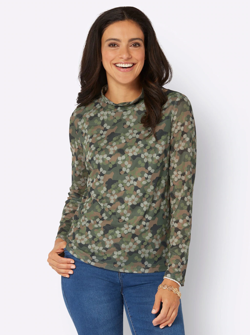 Inspirationen Langarmshirt "Stehkragen-Shirt", (1 tlg.) günstig online kaufen