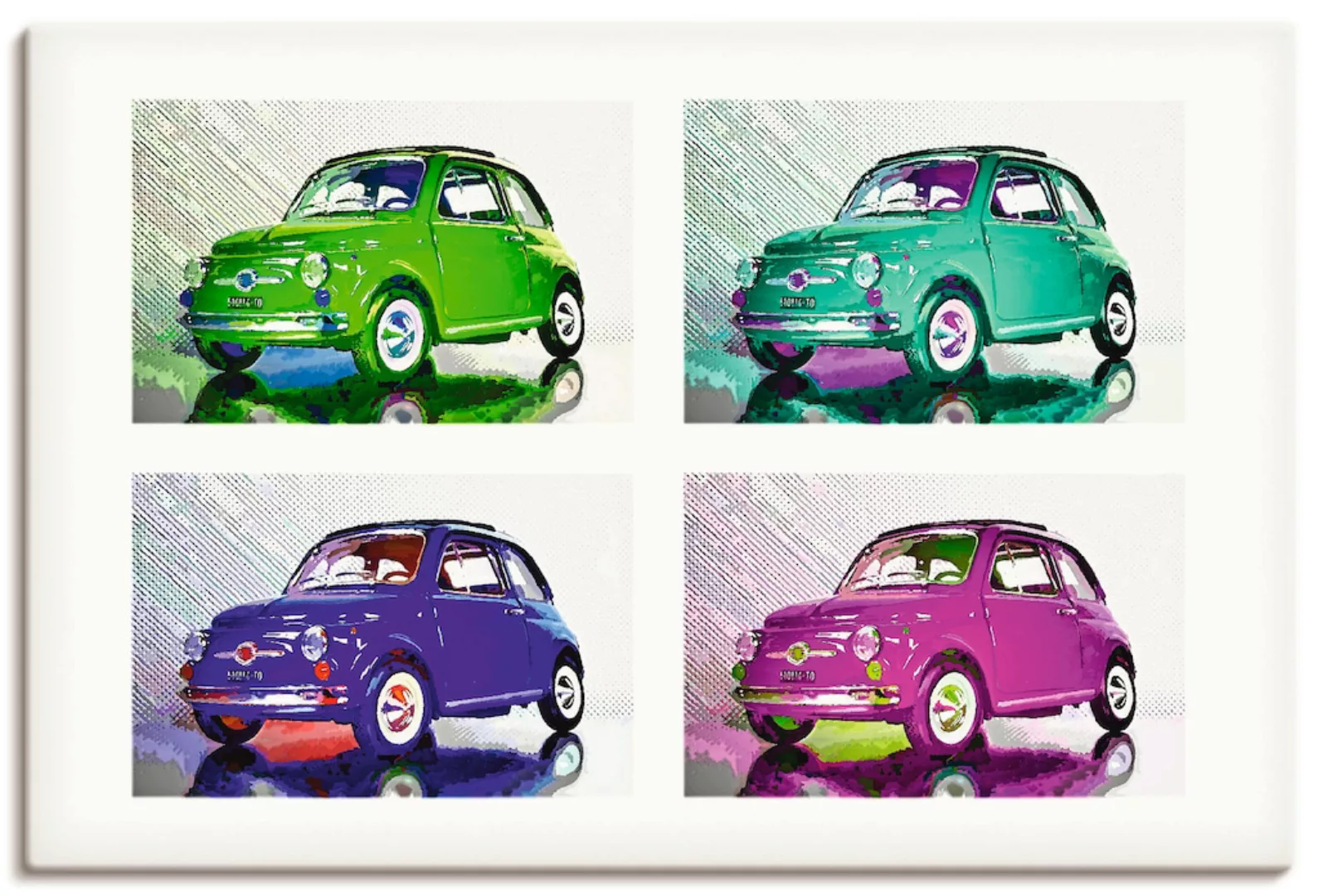 Artland Leinwandbild "POP ART Der kleine italienische Freund", Auto, (1 St. günstig online kaufen