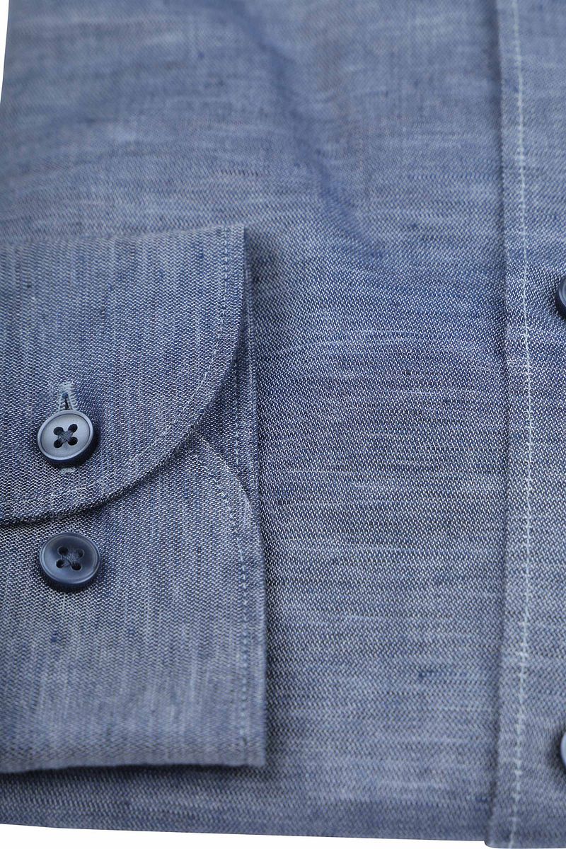 OLYMP Level 5 Hemd Leinen Blend Blau - Größe 39 günstig online kaufen