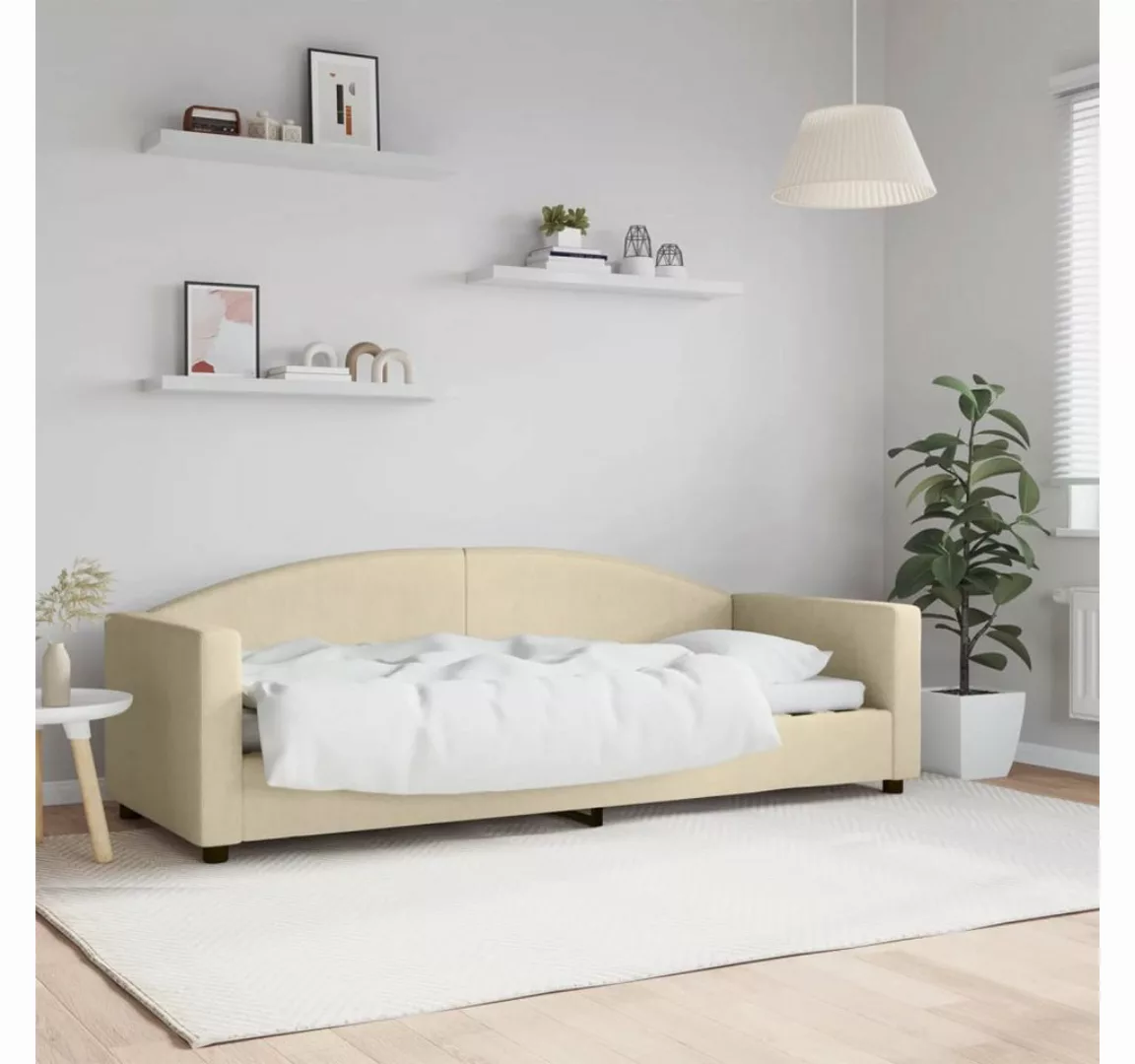 vidaXL Gästebett Tagesbett Creme 80x200 cm Stoff Gästebett Gästecouch Gäste günstig online kaufen