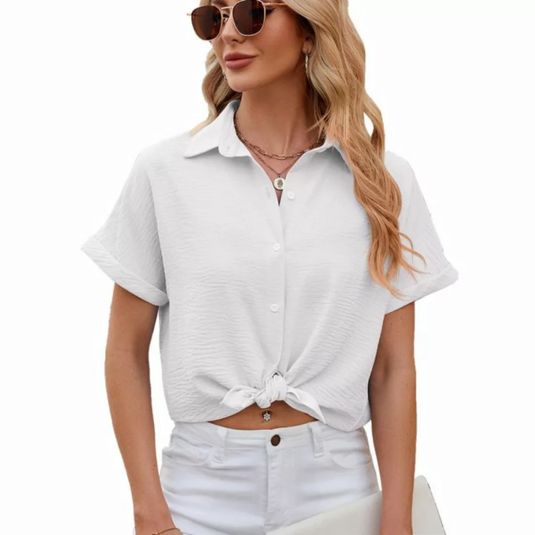 KIKI T-Shirt Sommer-Revers-Kurzarmhemd – Damen-Chiffon-Hemd günstig online kaufen
