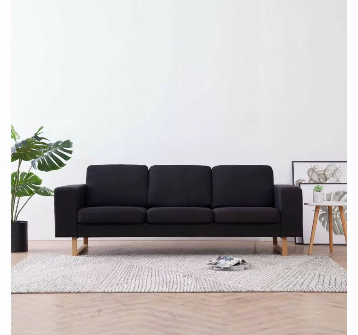 vidaXL Sofa 3-Sitzer-Sofa Stoff Schwarz Couch günstig online kaufen