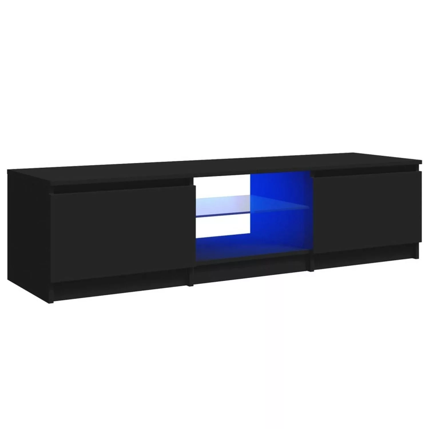 Tv-schrank Mit Led-leuchten Schwarz 140x40x35,5 Cm günstig online kaufen