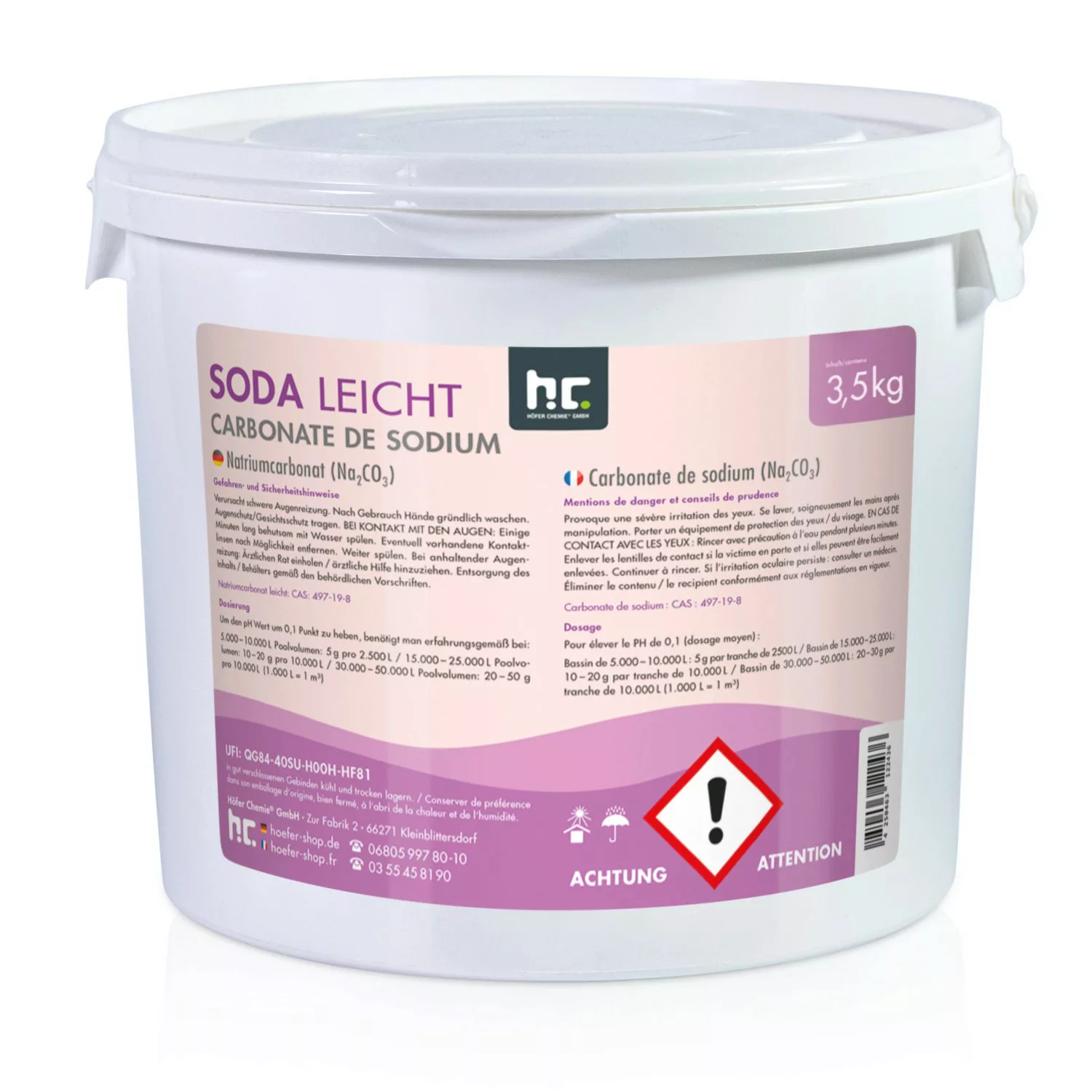 Höfer Chemie Natriumcarbonat Soda Leicht Technische Qualität 3,5kg günstig online kaufen