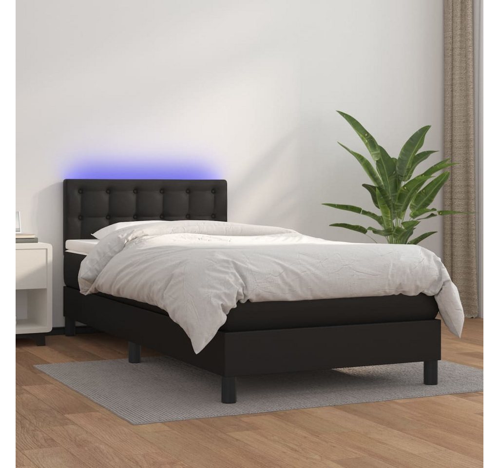 vidaXL Boxspringbett Bett Boxspringbett mit Matratze & LED Kunstleder (90 x günstig online kaufen