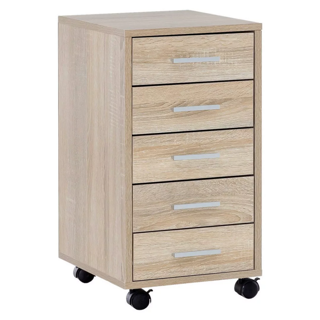 Rollcontainer braun Spanplatte B/H/T: ca. 33x63x63 cm günstig online kaufen