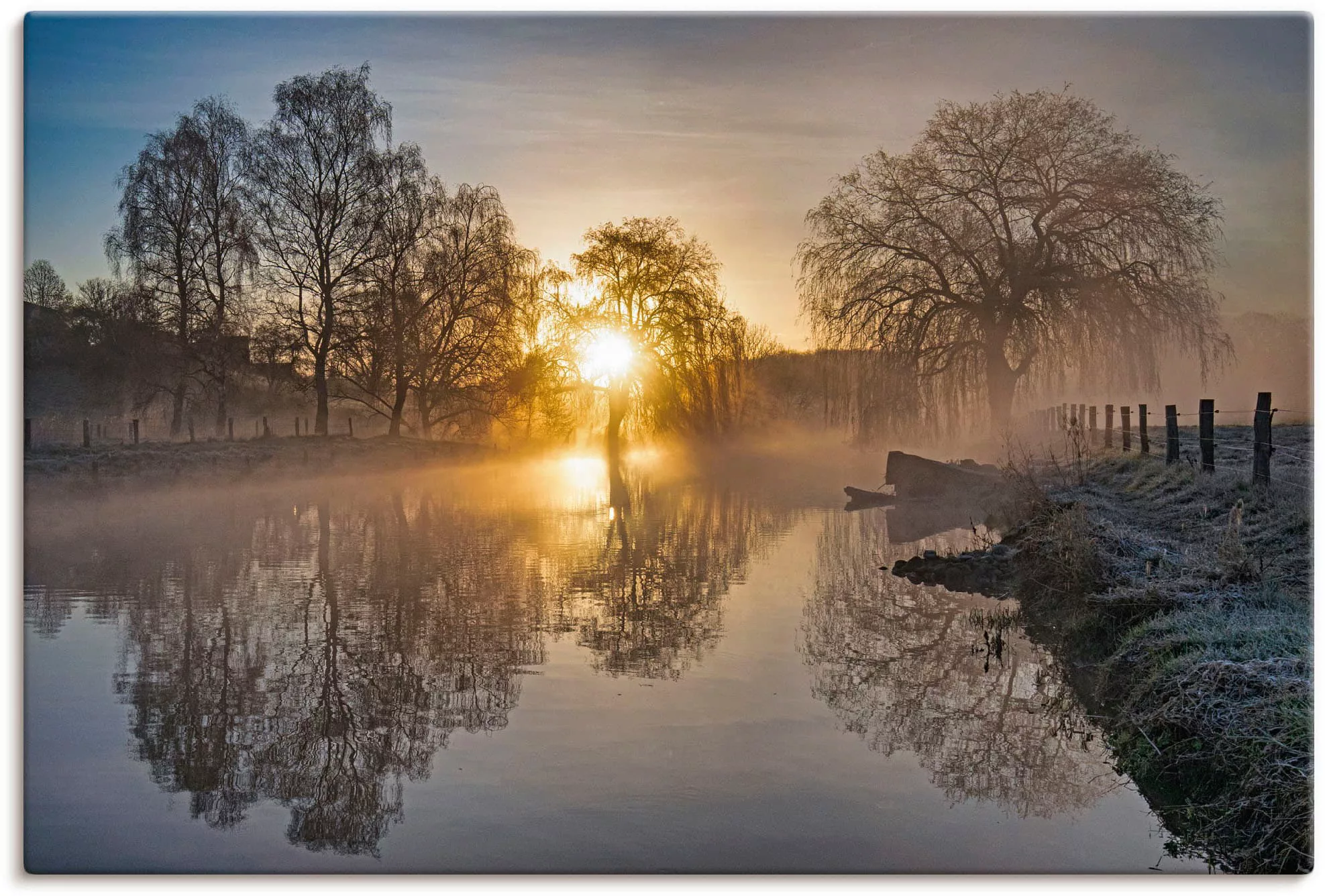 Artland Wandbild "Mystischer Morgen an der Trave", Bilder vom Sonnenunterga günstig online kaufen