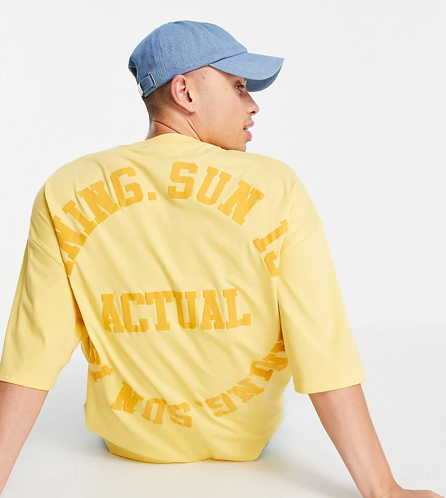 ASOS – Actual – Oversized-T-Shirt mit Schriftzug- und Logo-Schaumprint auf günstig online kaufen