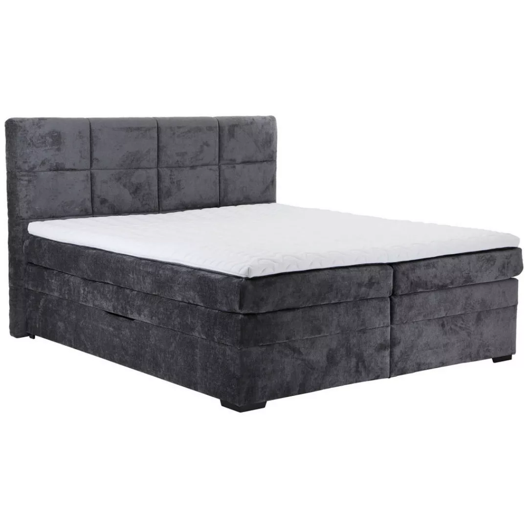 Boxspringbett Bissi dunkelgrau Liegefläche B/L: ca. 180x200 cm günstig online kaufen