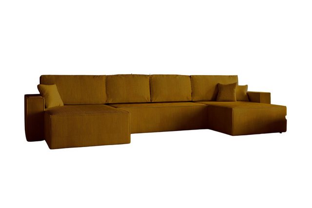 MOEBLO Wohnlandschaft Clivia U, Eckcouch aus Cordstoff Ecksofa U-Form Cord günstig online kaufen