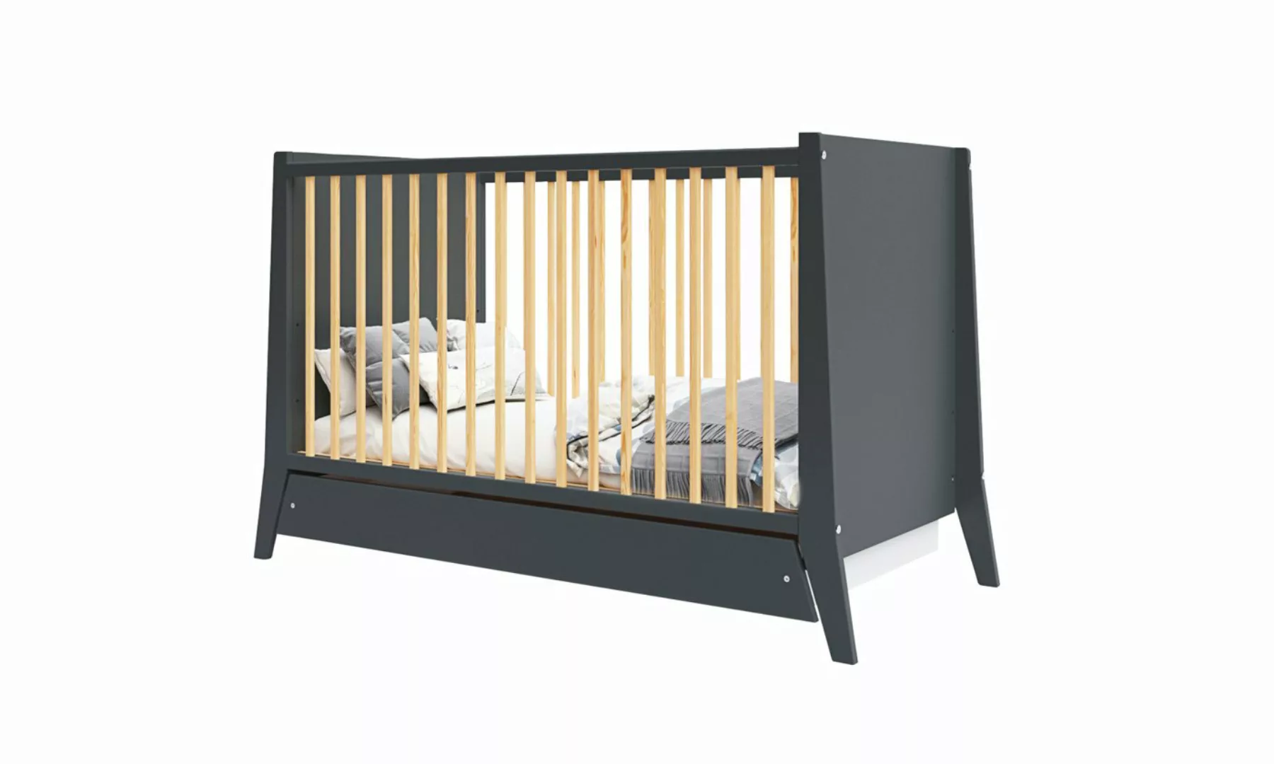 thematys Babybett 60x120cm Weiß oder Schwarz höhenverstellbar Kinderbett Ki günstig online kaufen