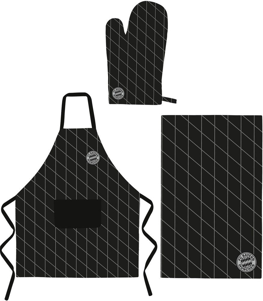 FC Bayern München Grillschürze Grill-Set 3-teilig günstig online kaufen