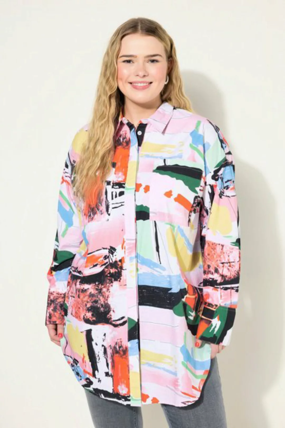 Studio Untold Hemdbluse Hemdbluse oversized Color Print Langarm günstig online kaufen