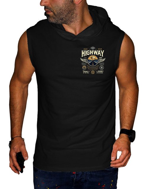 RMK Tanktop Herren Shirt Muskelshirt Gym Ärmellos mit Highway Motorrad aus günstig online kaufen