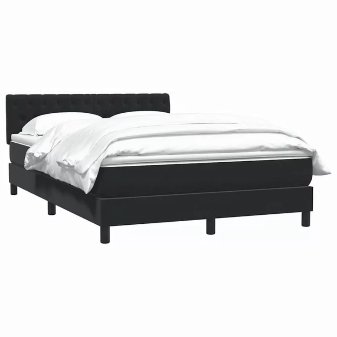 vidaXL Bett Boxspringbett mit Matratze Schwarz 140x210 cm Samt günstig online kaufen