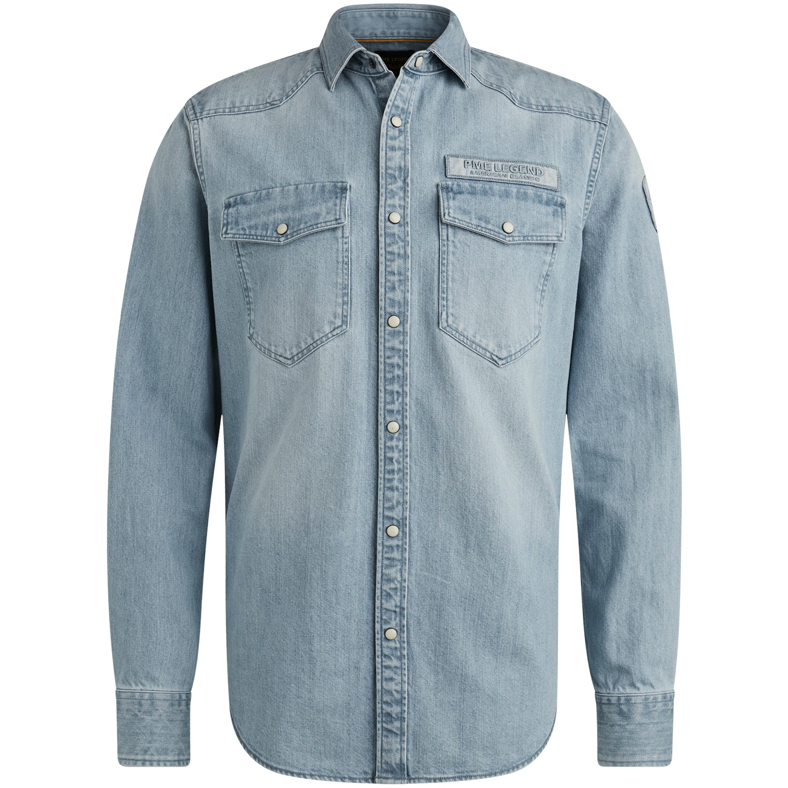 PME LEGEND Jeanshemd "Long Sleeve Shirt Bleach Indigo denim", mit Kentkrage günstig online kaufen