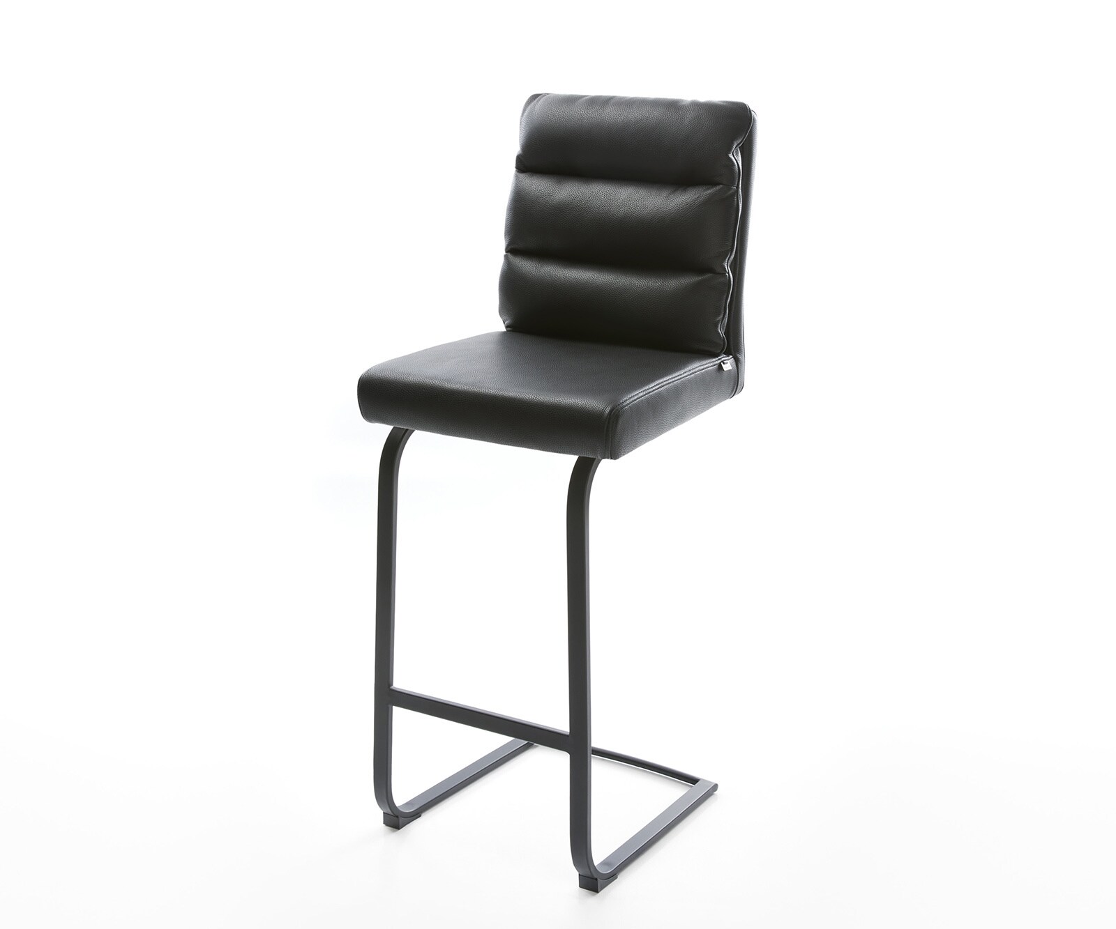 Barstuhl Pela-Flex Echt-Leder Schwarz Freischwinger flach Metall günstig online kaufen